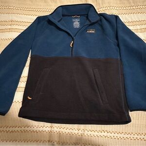 L.L. Bean Blue and Black Fleece Pullover